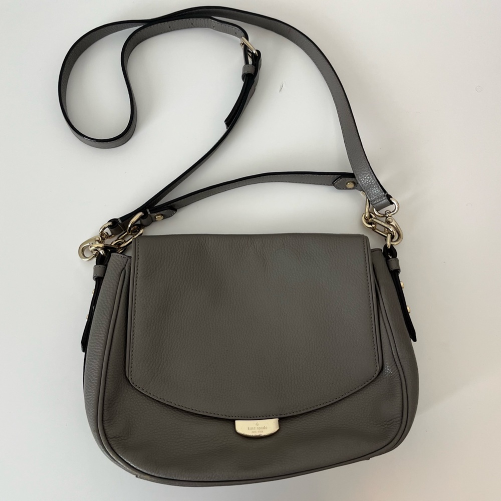 Kate Spade Mulberry Alecia Crossbody Shoulder Bag Gray